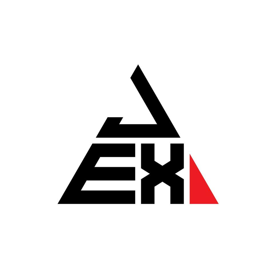 Jex-Dreieck-Buchstaben-Logo-Design mit Dreiecksform. Jex-Dreieck-Logo-Design-Monogramm. Jex-Dreieck-Vektor-Logo-Vorlage mit roter Farbe. Jex dreieckiges Logo einfaches, elegantes und luxuriöses Logo. vektor