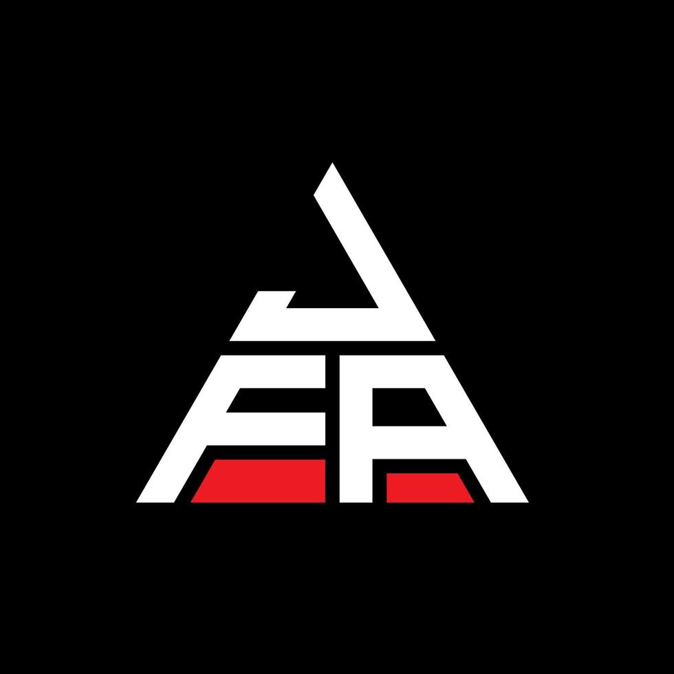 JFA-Dreieck-Buchstaben-Logo-Design mit Dreiecksform. JFA-Dreieck-Logo-Design-Monogramm. JFA-Dreieck-Vektor-Logo-Vorlage mit roter Farbe. jfa dreieckiges Logo einfaches, elegantes und luxuriöses Logo. vektor