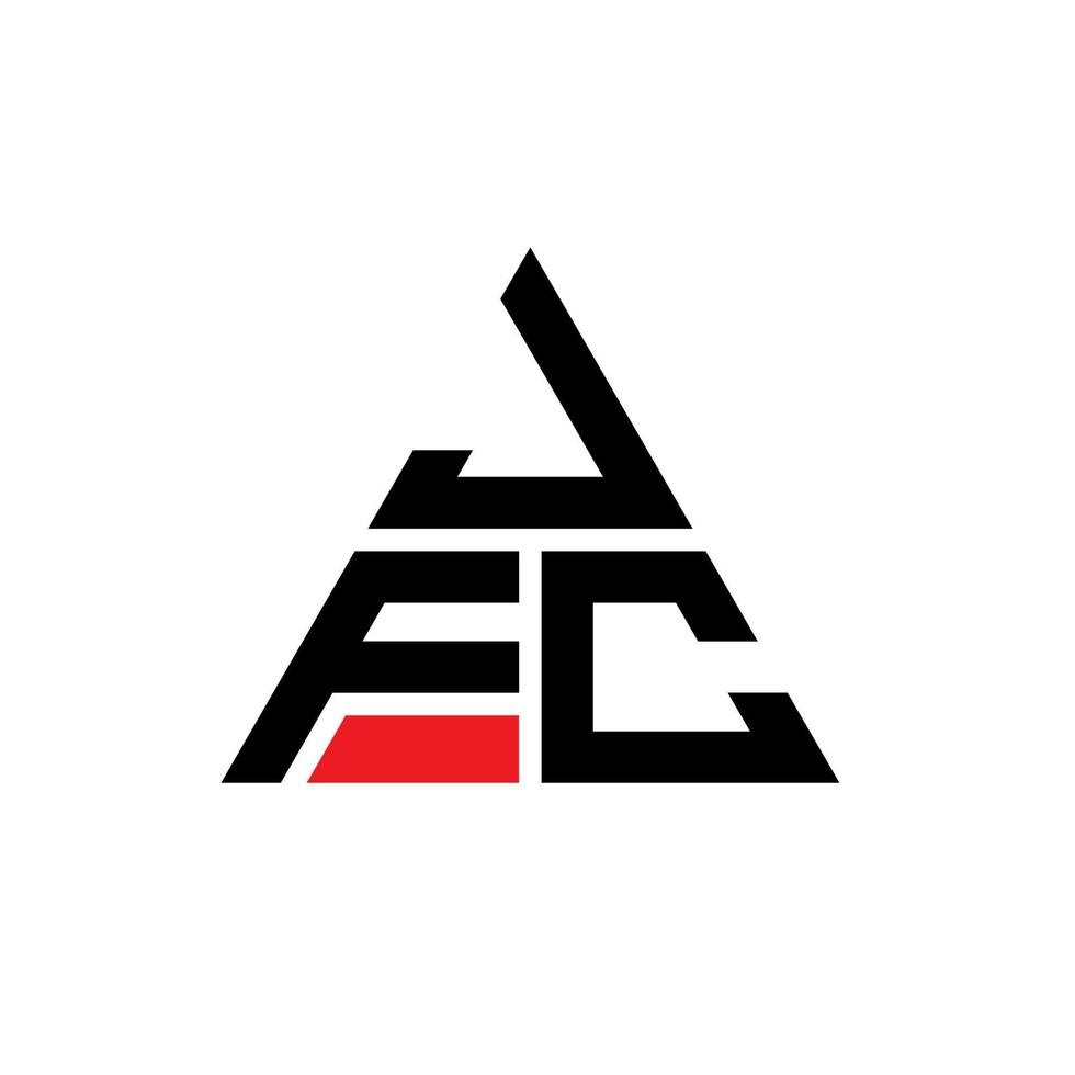 JFC-Dreieck-Buchstaben-Logo-Design mit Dreiecksform. JFC-Dreieck-Logo-Design-Monogramm. JFC-Dreieck-Vektor-Logo-Vorlage mit roter Farbe. jfc dreieckiges logo einfaches, elegantes und luxuriöses logo. vektor