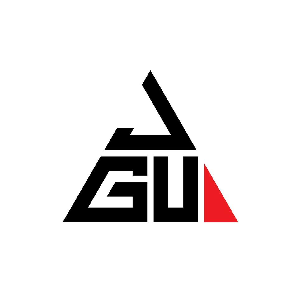 JGU-Dreieck-Buchstaben-Logo-Design mit Dreiecksform. JGU-Dreieck-Logo-Design-Monogramm. JGU-Dreieck-Vektor-Logo-Vorlage mit roter Farbe. jgu dreieckiges Logo einfaches, elegantes und luxuriöses Logo. vektor