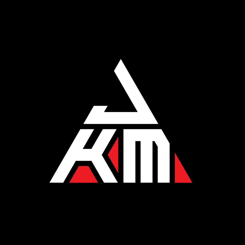 jkm Dreiecksbuchstaben-Logo-Design mit Dreiecksform. jkm-Dreieck-Logo-Design-Monogramm. jkm-Dreieck-Vektor-Logo-Vorlage mit roter Farbe. jkm dreieckiges Logo einfaches, elegantes und luxuriöses Logo. vektor