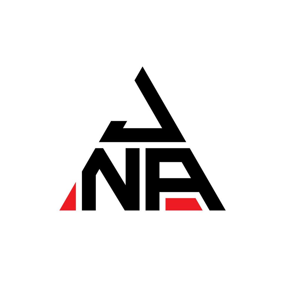 JNA-Dreieck-Buchstaben-Logo-Design mit Dreiecksform. JNA-Dreieck-Logo-Design-Monogramm. JNA-Dreieck-Vektor-Logo-Vorlage mit roter Farbe. JNA dreieckiges Logo einfaches, elegantes und luxuriöses Logo. vektor