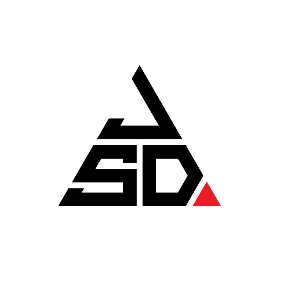 JSD-Dreieck-Buchstaben-Logo-Design mit Dreiecksform. Jsd-Dreieck-Logo-Design-Monogramm. jsd-Dreieck-Vektor-Logo-Vorlage mit roter Farbe. jsd dreieckiges logo einfaches, elegantes und luxuriöses logo. vektor