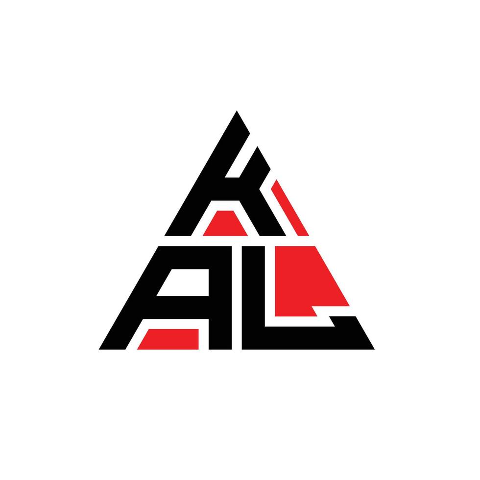 kal-Dreieck-Buchstaben-Logo-Design mit Dreiecksform. Kal-Dreieck-Logo-Design-Monogramm. Kal-Dreieck-Vektor-Logo-Vorlage mit roter Farbe. kal dreieckiges Logo einfaches, elegantes und luxuriöses Logo. vektor