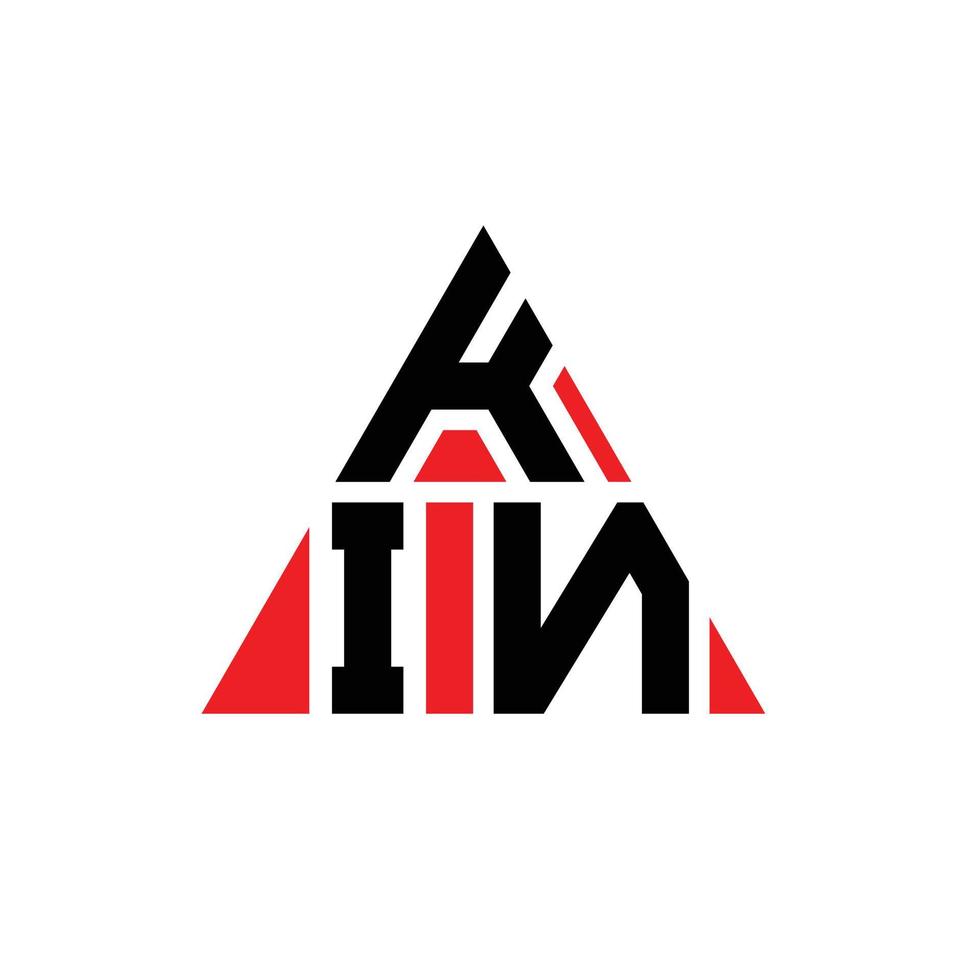Kin-Dreieck-Buchstaben-Logo-Design mit Dreiecksform. Kin-Dreieck-Logo-Design-Monogramm. Kin-Dreieck-Vektor-Logo-Vorlage mit roter Farbe. Kin dreieckiges Logo einfaches, elegantes und luxuriöses Logo. vektor