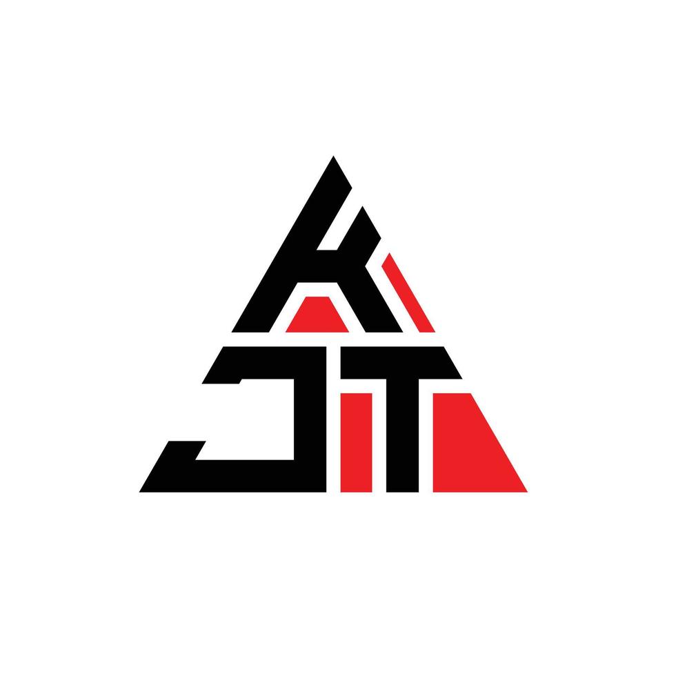 kjt-Dreieck-Buchstaben-Logo-Design mit Dreiecksform. KJT-Dreieck-Logo-Design-Monogramm. KJT-Dreieck-Vektor-Logo-Vorlage mit roter Farbe. kjt dreieckiges Logo einfaches, elegantes und luxuriöses Logo. vektor