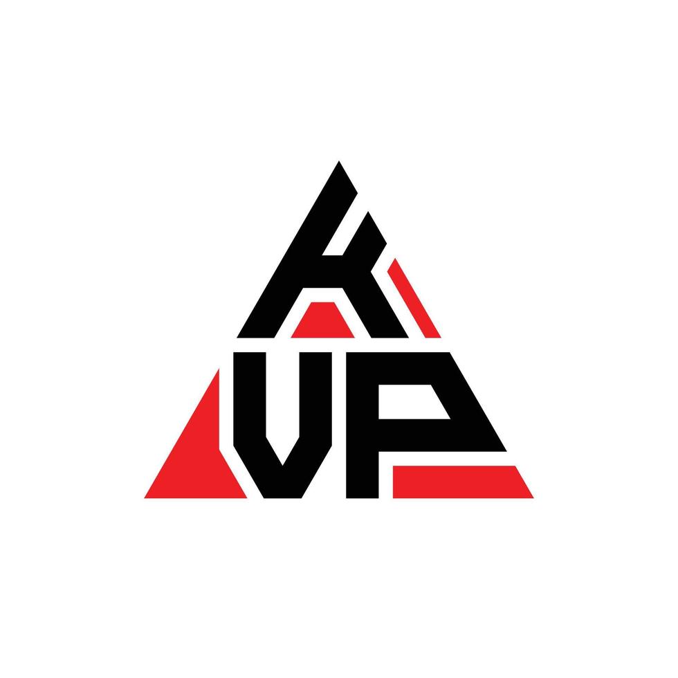 kvp-Dreieck-Buchstaben-Logo-Design mit Dreiecksform. Kvp-Dreieck-Logo-Design-Monogramm. kvp-Dreieck-Vektor-Logo-Vorlage mit roter Farbe. kvp dreieckiges Logo einfaches, elegantes und luxuriöses Logo. vektor