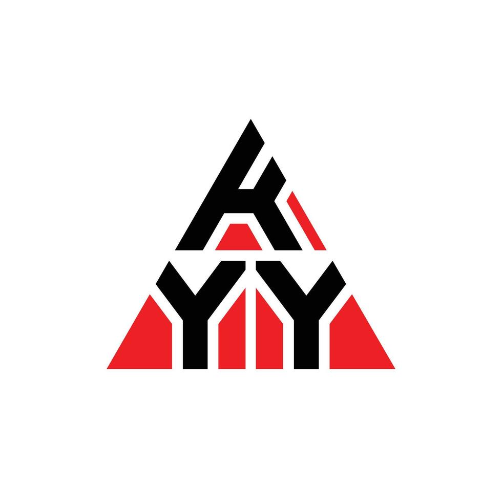 kyy triangel bokstavslogotypdesign med triangelform. kyy triangel logotyp design monogram. Kyy triangel vektor logotyp mall med röd färg. kyy triangulär logotyp enkel, elegant och lyxig logotyp.