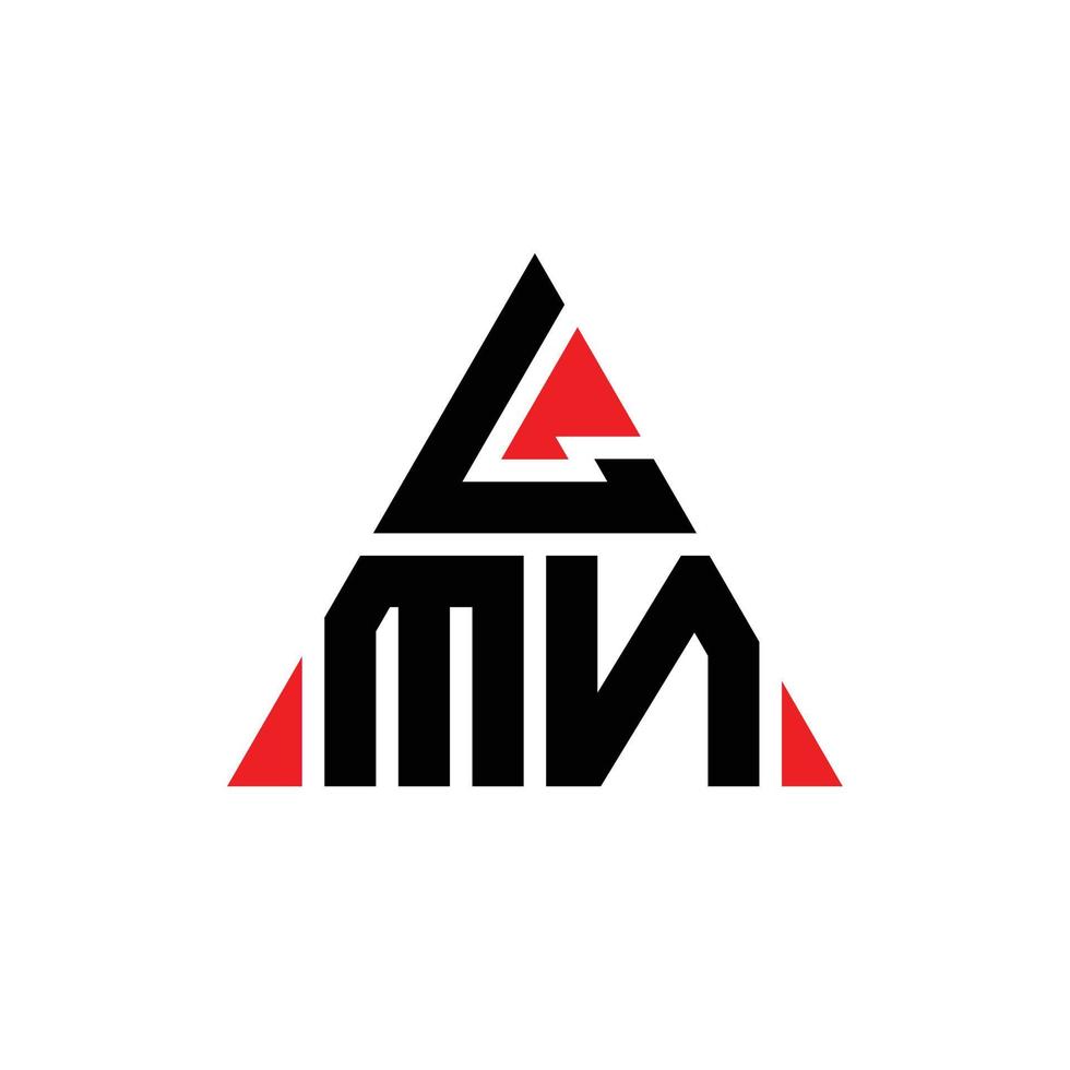 lmn triangel bokstavslogotypdesign med triangelform. lmn triangel logotyp design monogram. lmn triangel vektor logotyp mall med röd färg. lmn triangulär logotyp enkel, elegant och lyxig logotyp.