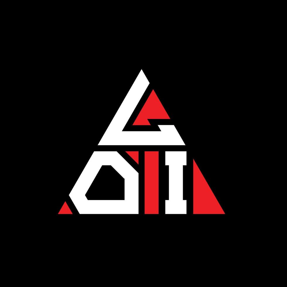 loi triangel bokstavslogotyp design med triangelform. loi triangel logotyp design monogram. loi triangel vektor logotyp mall med röd färg. loi triangulär logotyp enkel, elegant och lyxig logotyp.