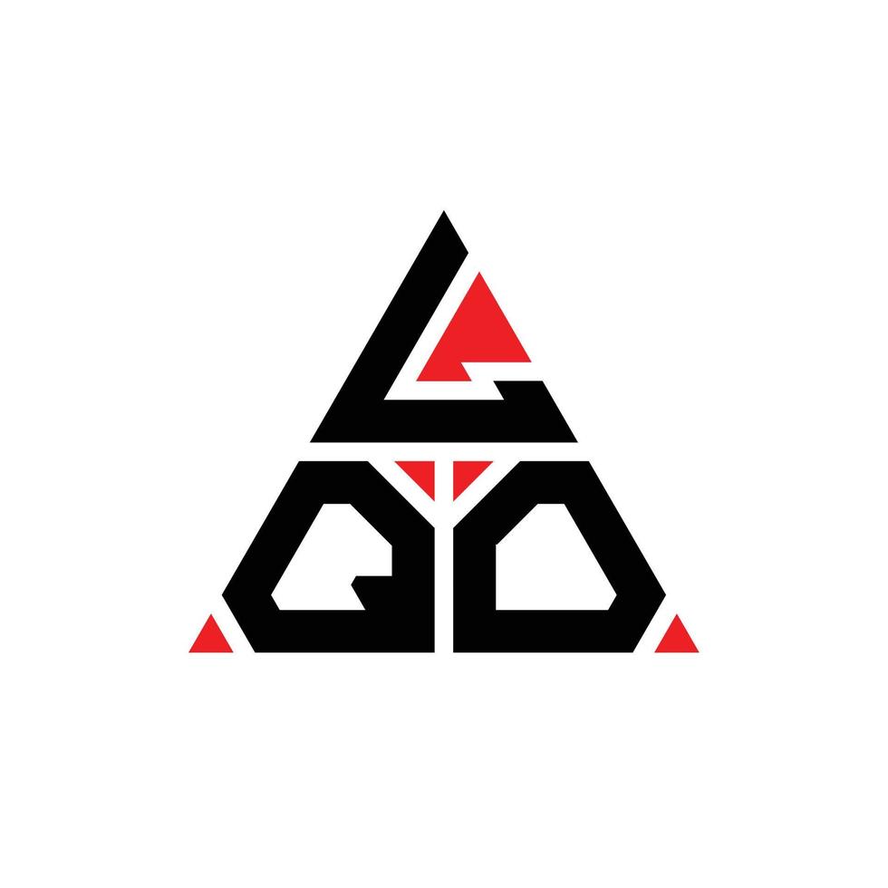lqo triangel bokstavslogotypdesign med triangelform. lqo triangel logotyp design monogram. lqo triangel vektor logotyp mall med röd färg. lqo triangulär logotyp enkel, elegant och lyxig logotyp.
