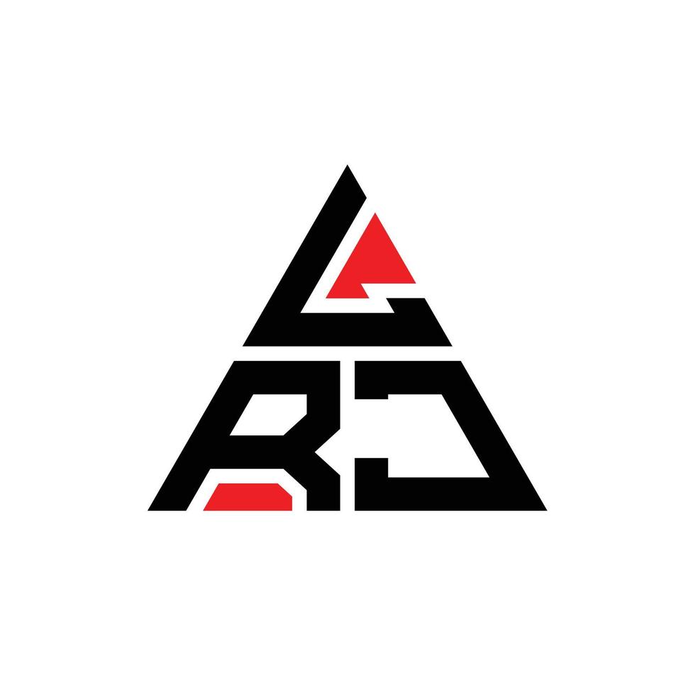 Lrj-Dreieck-Buchstaben-Logo-Design mit Dreiecksform. Lrj-Dreieck-Logo-Design-Monogramm. Lrj-Dreieck-Vektor-Logo-Vorlage mit roter Farbe. lrj dreieckiges Logo einfaches, elegantes und luxuriöses Logo. vektor