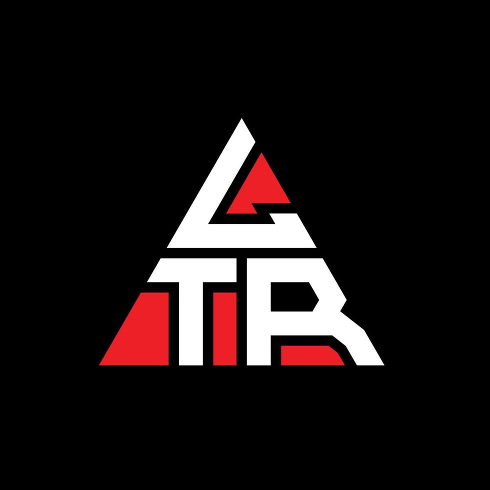 ltr triangel bokstavslogotypdesign med triangelform. ltr triangel logotyp design monogram. ltr triangel vektor logotyp mall med röd färg. ltr triangulär logotyp enkel, elegant och lyxig logotyp.