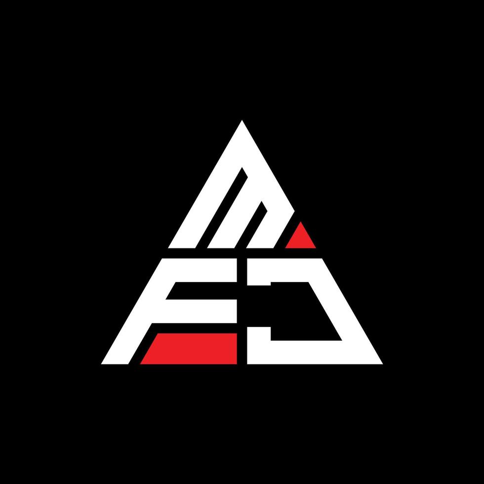 Mfj-Dreieck-Buchstaben-Logo-Design mit Dreiecksform. mfj-Dreieck-Logo-Design-Monogramm. mfj-Dreieck-Vektor-Logo-Vorlage mit roter Farbe. mfj dreieckiges Logo einfaches, elegantes und luxuriöses Logo. vektor