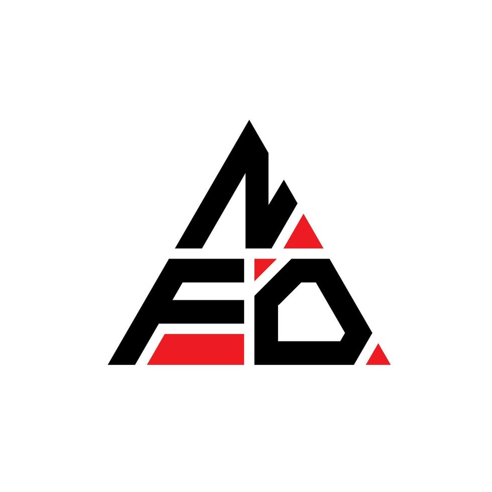 nfo triangel bokstavslogotypdesign med triangelform. nfo triangel logotyp design monogram. nfo triangel vektor logotyp mall med röd färg. nfo triangulär logotyp enkel, elegant och lyxig logotyp.