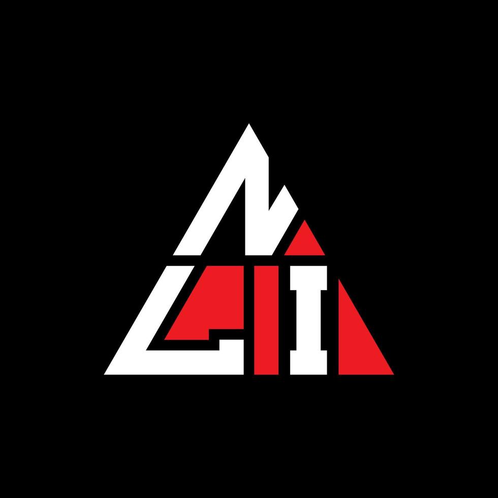 nli-Dreieck-Buchstaben-Logo-Design mit Dreiecksform. nli-Dreieck-Logo-Design-Monogramm. nli-Dreieck-Vektor-Logo-Vorlage mit roter Farbe. nli dreieckiges Logo einfaches, elegantes und luxuriöses Logo. vektor