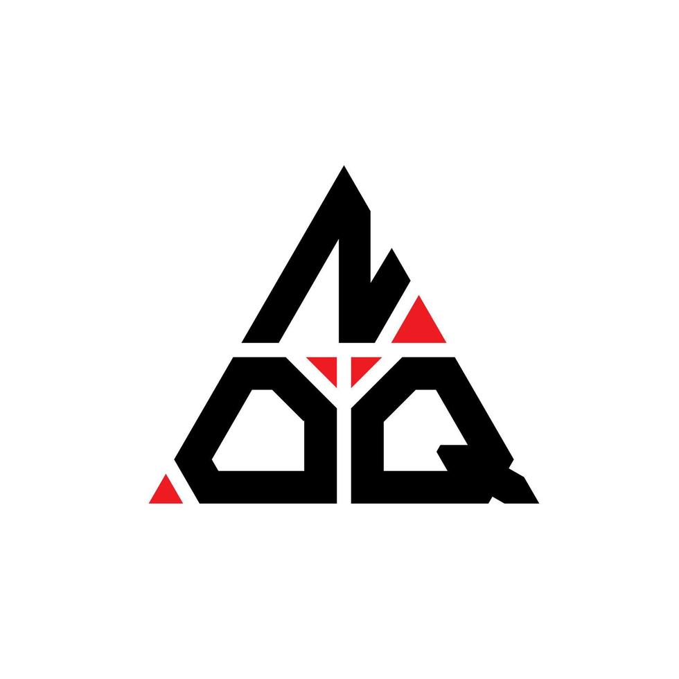 noq triangel bokstavslogotypdesign med triangelform. noq triangel logotyp design monogram. noq triangel vektor logotyp mall med röd färg. noq triangulär logotyp enkel, elegant och lyxig logotyp.