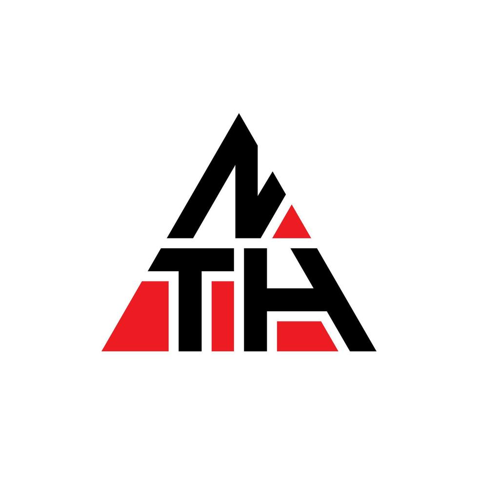n:te triangelbokstavslogotypdesign med triangelform. nth triangel logotyp design monogram. n:te triangel vektor logotyp mall med röd färg. n:e triangulära logotypen enkel, elegant och lyxig logotyp.