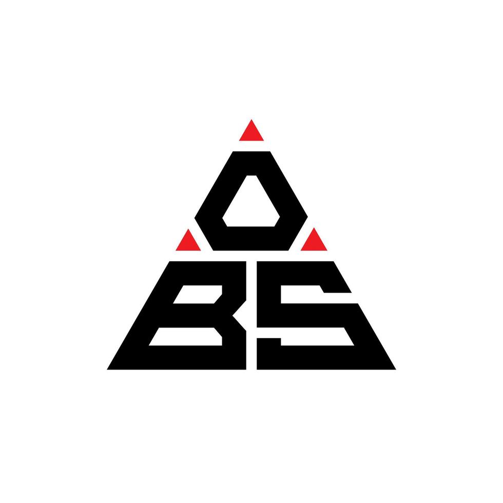 obs triangel bokstavslogotypdesign med triangelform. obs triangel logotyp design monogram. obs triangel vektor logotyp mall med röd färg. obs triangulär logotyp enkel, elegant och lyxig logotyp.