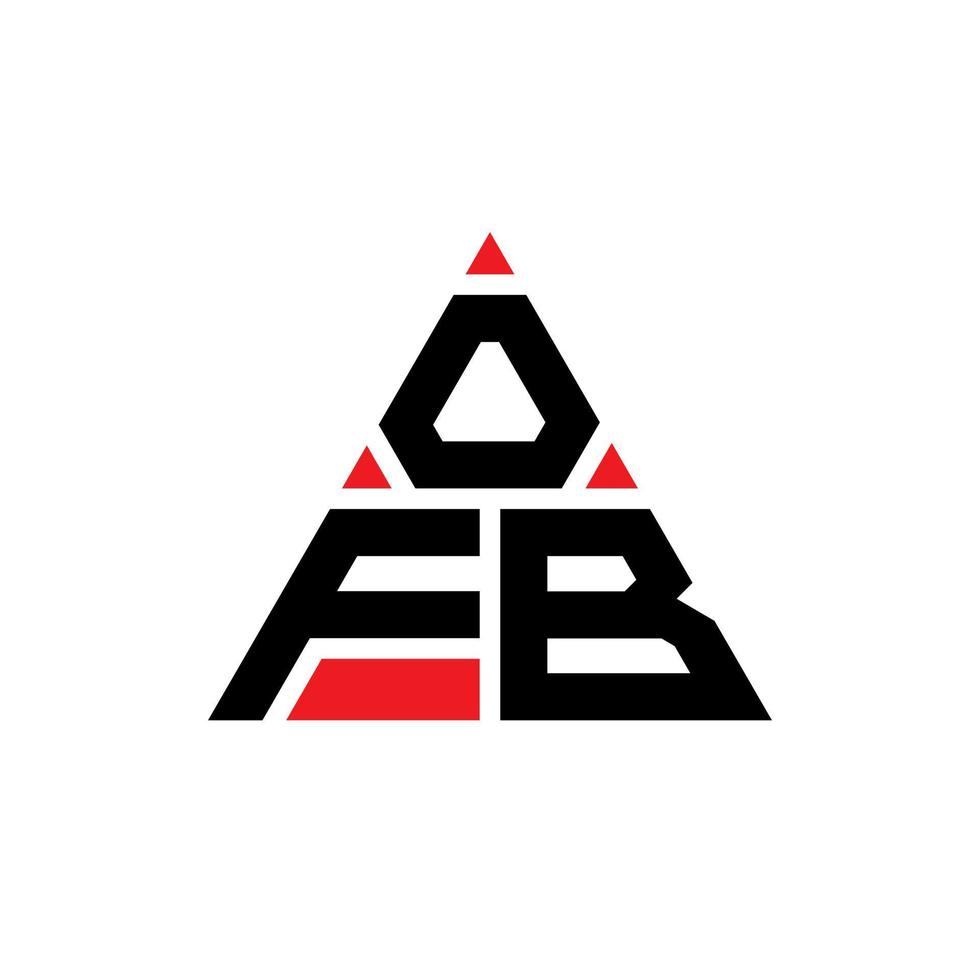 ofb Dreiecksbuchstaben-Logo-Design mit Dreiecksform. Ofb-Dreieck-Logo-Design-Monogramm. Ofb-Dreieck-Vektor-Logo-Vorlage mit roter Farbe. ofb dreieckiges Logo einfaches, elegantes und luxuriöses Logo. vektor