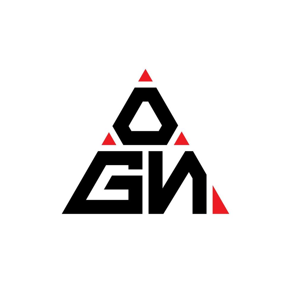 ogn Dreiecksbuchstaben-Logo-Design mit Dreiecksform. Ogn-Dreieck-Logo-Design-Monogramm. OGN-Dreieck-Vektor-Logo-Vorlage mit roter Farbe. ogn dreieckiges Logo einfaches, elegantes und luxuriöses Logo. vektor