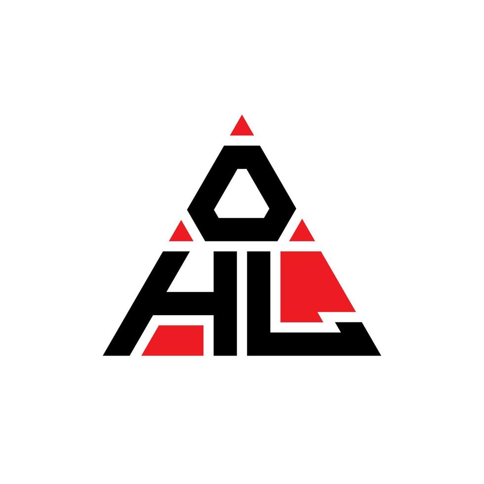 Ohl Dreiecksbuchstaben-Logo-Design mit Dreiecksform. Ohl-Dreieck-Logo-Design-Monogramm. Ohl-Dreieck-Vektor-Logo-Vorlage mit roter Farbe. Ohl dreieckiges Logo einfaches, elegantes und luxuriöses Logo. vektor