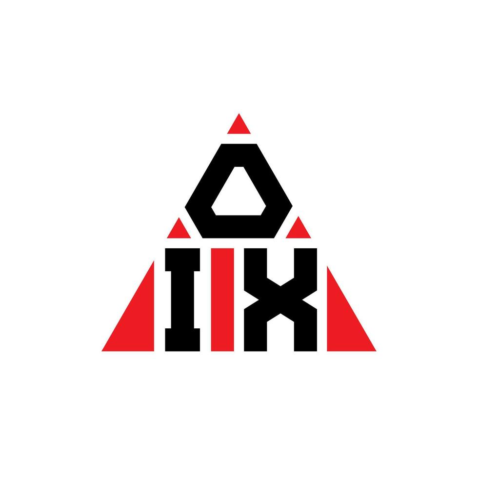 Oix-Dreieck-Buchstaben-Logo-Design mit Dreiecksform. Oix-Dreieck-Logo-Design-Monogramm. Oix-Dreieck-Vektor-Logo-Vorlage mit roter Farbe. oix dreieckiges Logo einfaches, elegantes und luxuriöses Logo. vektor