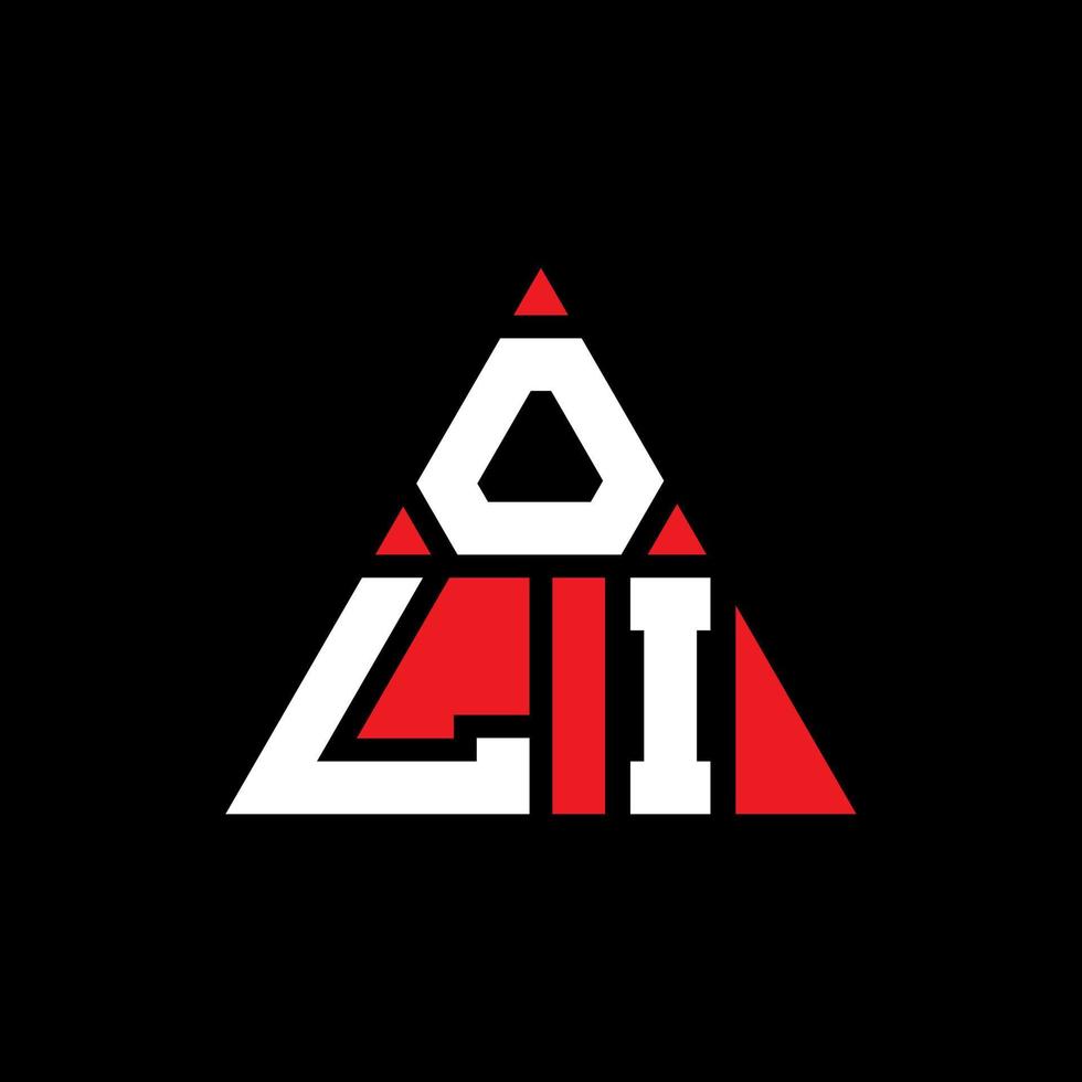 oli triangel bokstavslogotypdesign med triangelform. oli triangel logotyp design monogram. oli triangel vektor logotyp mall med röd färg. oli trekantig logotyp enkel, elegant och lyxig logotyp.