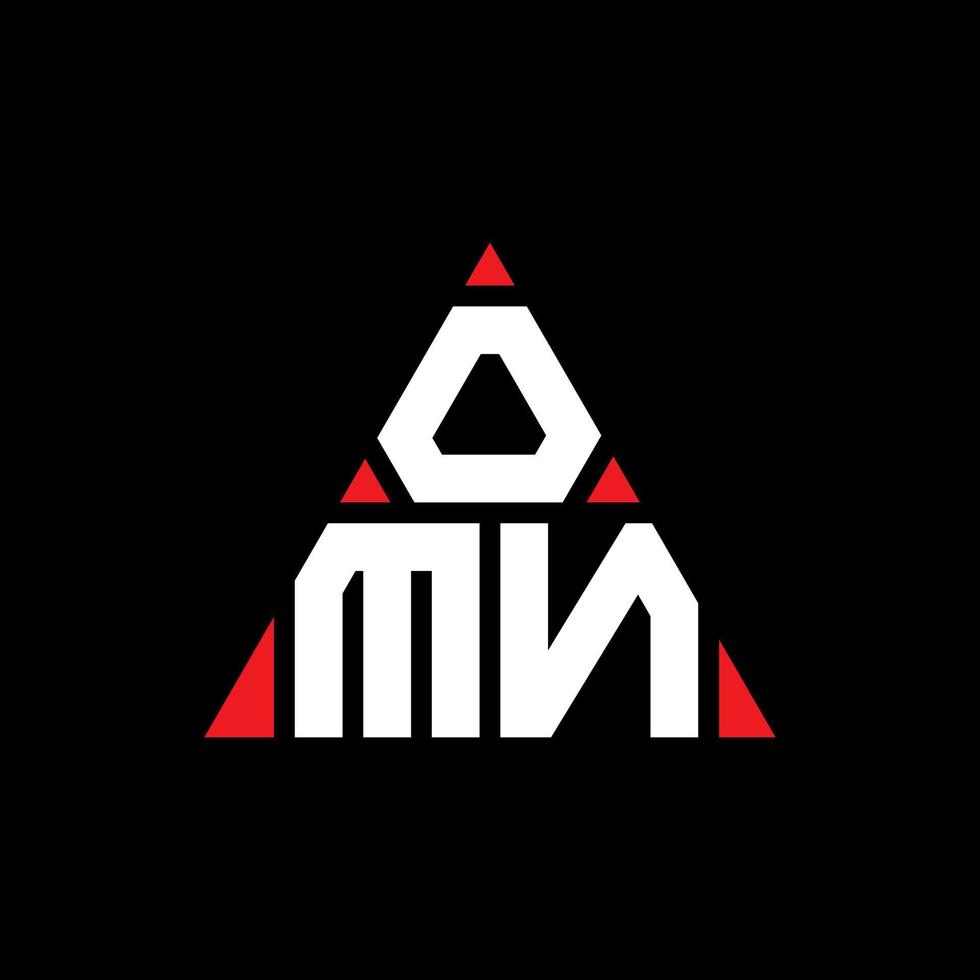 Omn-Dreieck-Buchstaben-Logo-Design mit Dreiecksform. Omn-Dreieck-Logo-Design-Monogramm. Omn-Dreieck-Vektor-Logo-Vorlage mit roter Farbe. Omn dreieckiges Logo einfaches, elegantes und luxuriöses Logo. vektor