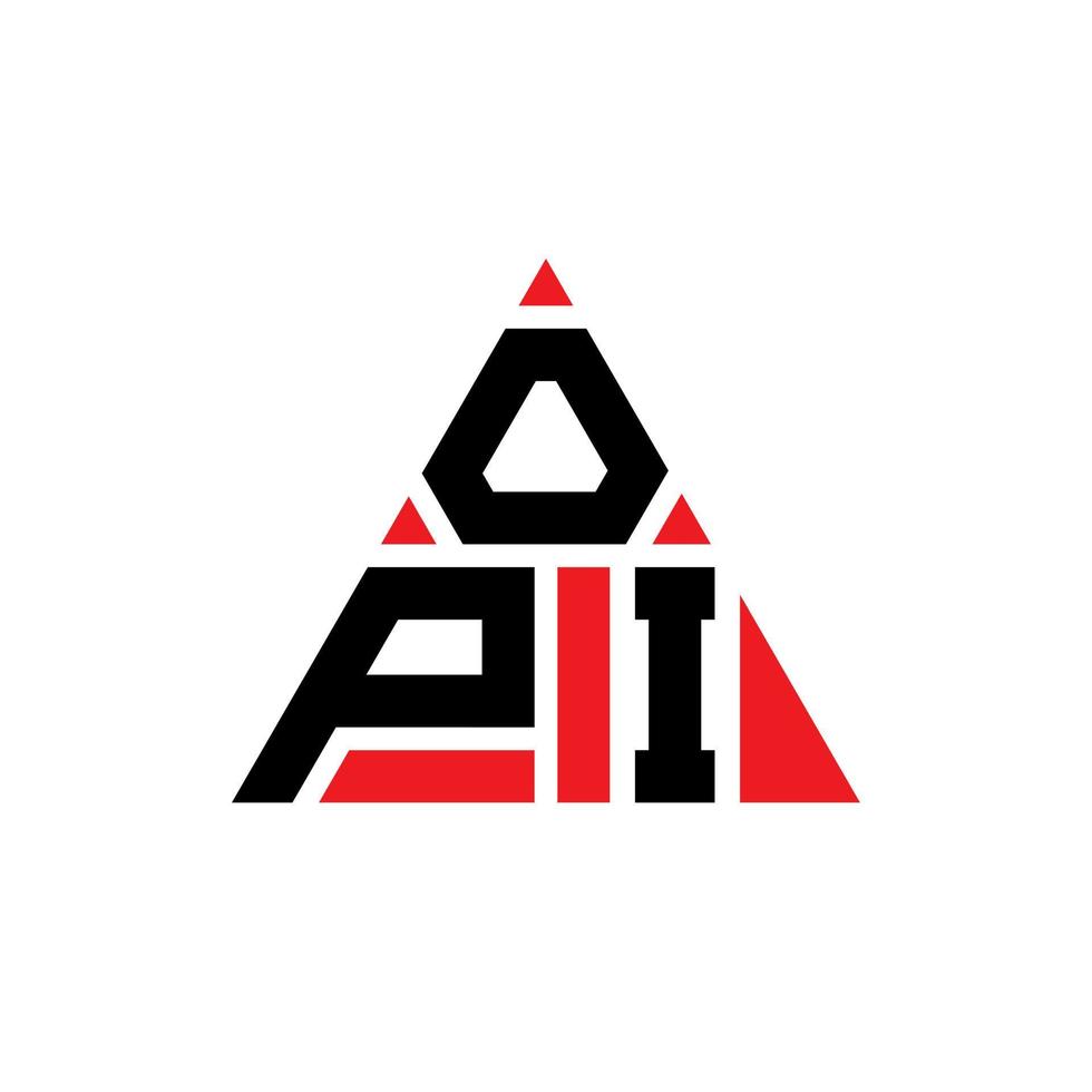 Opi-Dreieck-Buchstaben-Logo-Design mit Dreiecksform. Opi-Dreieck-Logo-Design-Monogramm. Opi-Dreieck-Vektor-Logo-Vorlage mit roter Farbe. opi dreieckiges Logo einfaches, elegantes und luxuriöses Logo. vektor