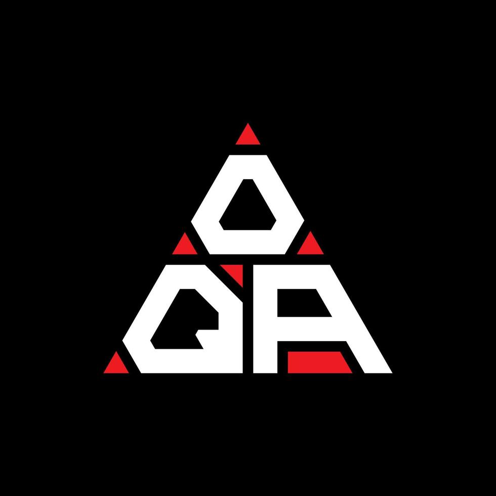 oqa triangel bokstavslogotypdesign med triangelform. oqa triangel logotyp design monogram. oqa triangel vektor logotyp mall med röd färg. oqa triangulär logotyp enkel, elegant och lyxig logotyp.