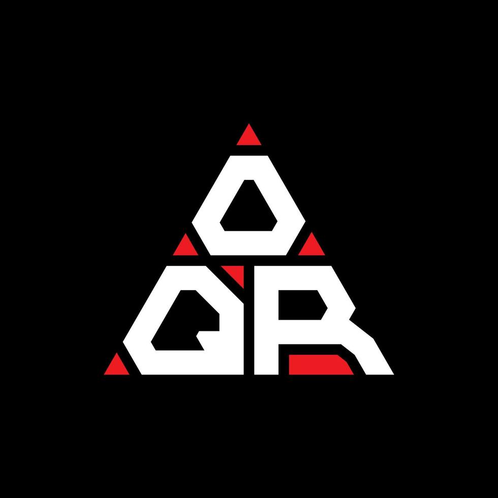 oqr triangel bokstavslogotypdesign med triangelform. oqr triangel logotyp design monogram. oqr triangel vektor logotyp mall med röd färg. oqr triangulär logotyp enkel, elegant och lyxig logotyp.