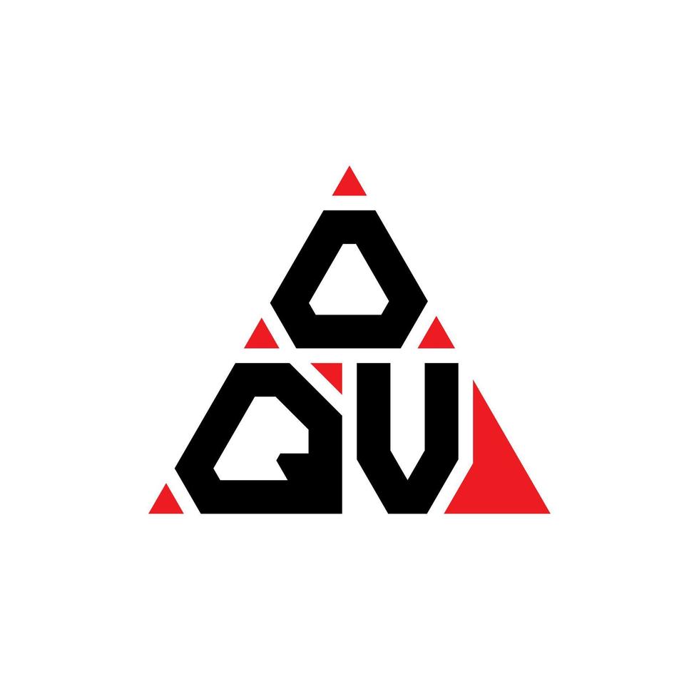 oqv Dreiecksbuchstaben-Logo-Design mit Dreiecksform. oqv-Dreieck-Logo-Design-Monogramm. oqv-Dreieck-Vektor-Logo-Vorlage mit roter Farbe. oqv dreieckiges Logo einfaches, elegantes und luxuriöses Logo. vektor