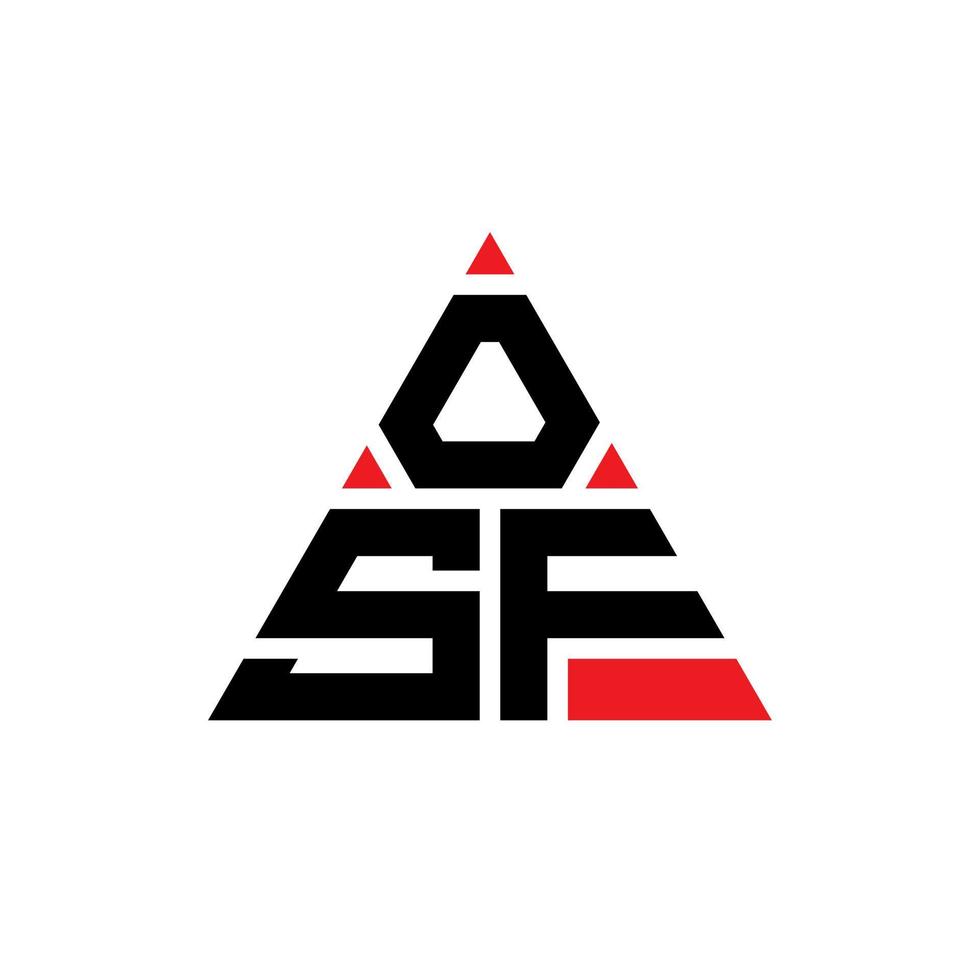 osf-Dreieck-Buchstaben-Logo-Design mit Dreiecksform. OSF-Dreieck-Logo-Design-Monogramm. OSF-Dreieck-Vektor-Logo-Vorlage mit roter Farbe. osf dreieckiges Logo einfaches, elegantes und luxuriöses Logo. vektor