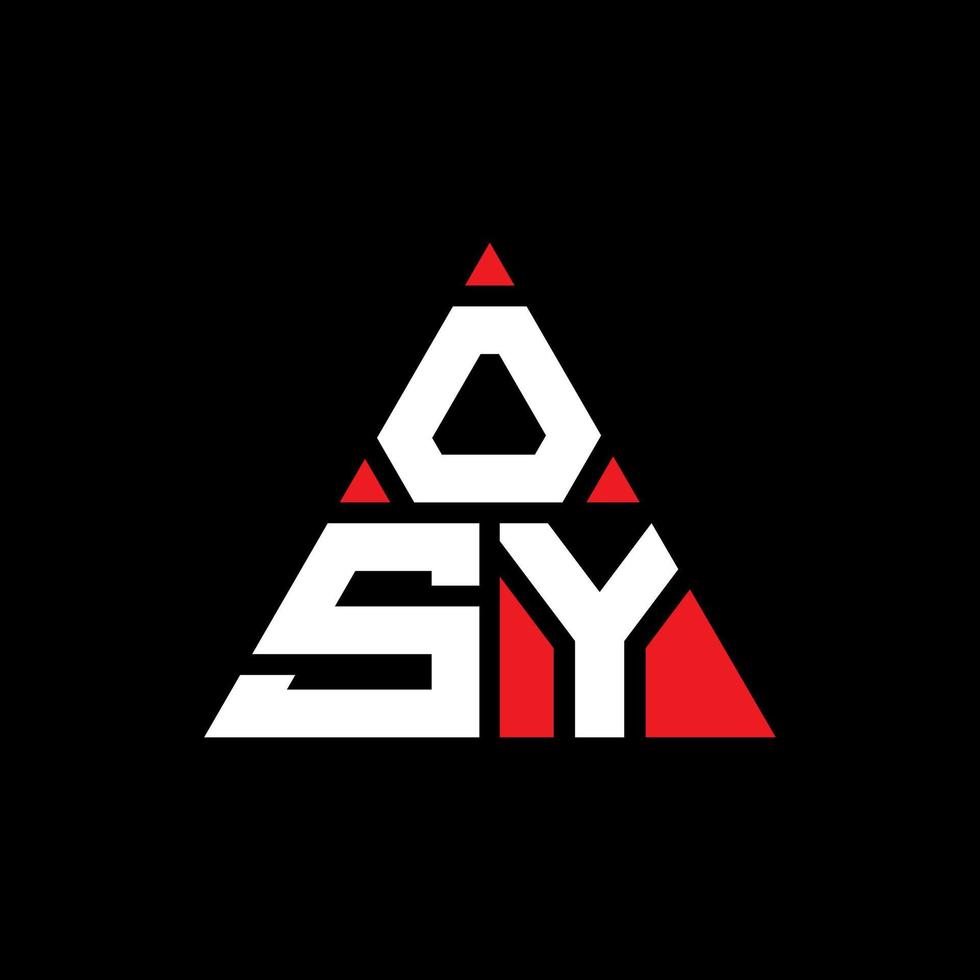 osy Dreieck-Buchstaben-Logo-Design mit Dreiecksform. osy Dreieck-Logo-Design-Monogramm. Osy-Dreieck-Vektor-Logo-Vorlage mit roter Farbe. osy dreieckiges Logo einfaches, elegantes und luxuriöses Logo. vektor