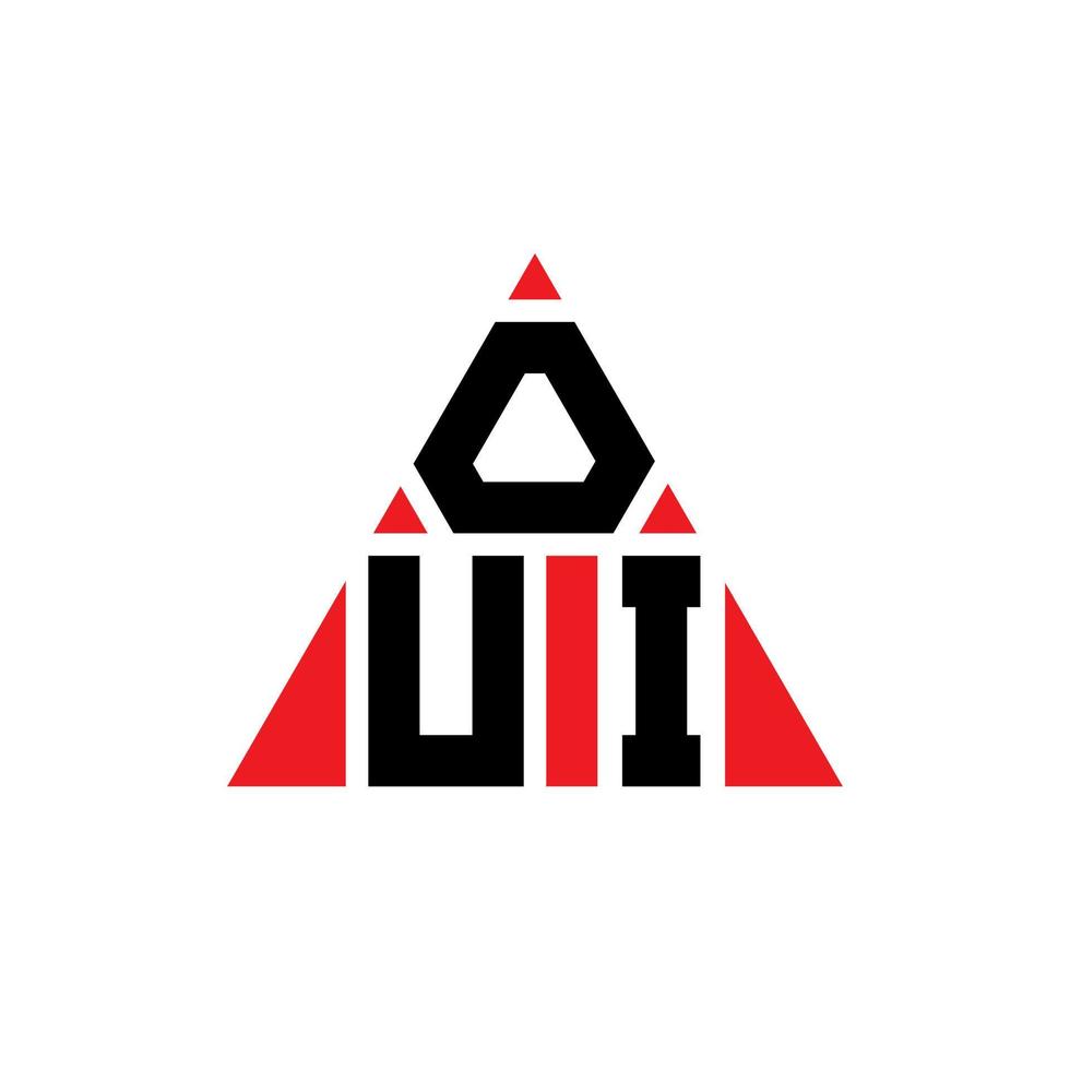 Oui-Dreieck-Buchstaben-Logo-Design mit Dreiecksform. Oui-Dreieck-Logo-Design-Monogramm. Oui-Dreieck-Vektor-Logo-Vorlage mit roter Farbe. oui dreieckiges Logo einfaches, elegantes und luxuriöses Logo. vektor