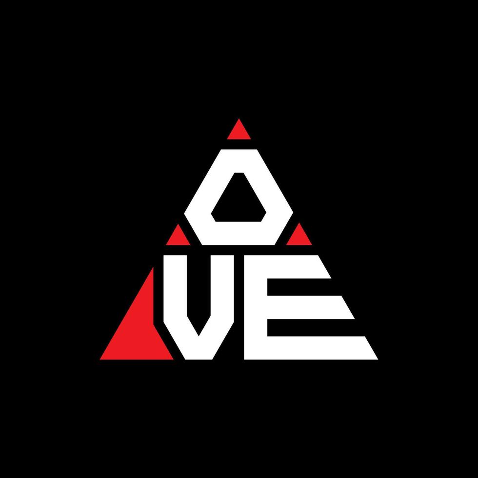 Ove-Dreieck-Buchstaben-Logo-Design mit Dreiecksform. ove-Dreieck-Logo-Design-Monogramm. Ove-Dreieck-Vektor-Logo-Vorlage mit roter Farbe. ove dreieckiges Logo einfaches, elegantes und luxuriöses Logo. vektor