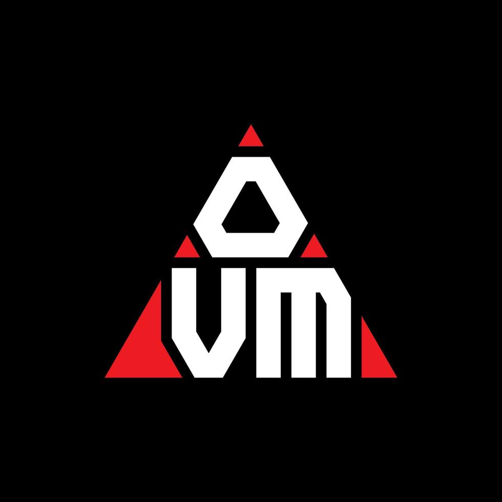 ovm-Dreieck-Buchstaben-Logo-Design mit Dreiecksform. OVM-Dreieck-Logo-Design-Monogramm. OVM-Dreieck-Vektor-Logo-Vorlage mit roter Farbe. ovm dreieckiges Logo einfaches, elegantes und luxuriöses Logo. vektor