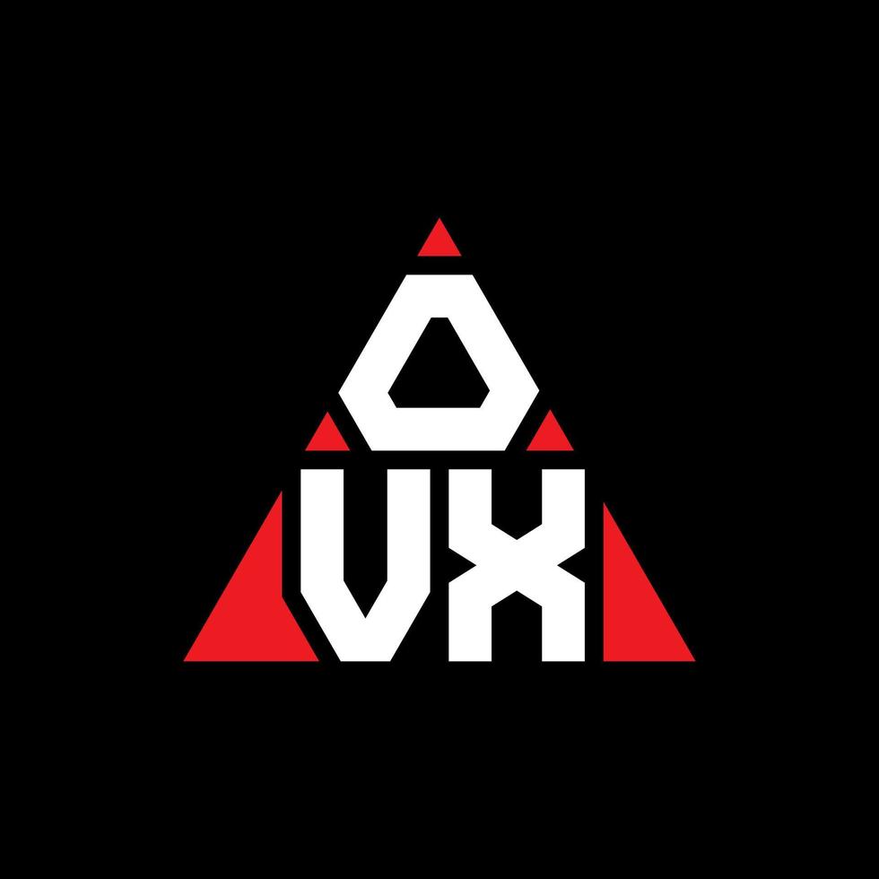 ovx Dreiecksbuchstaben-Logo-Design mit Dreiecksform. ovx-Dreieck-Logo-Design-Monogramm. ovx-Dreieck-Vektor-Logo-Vorlage mit roter Farbe. ovx dreieckiges Logo einfaches, elegantes und luxuriöses Logo. vektor