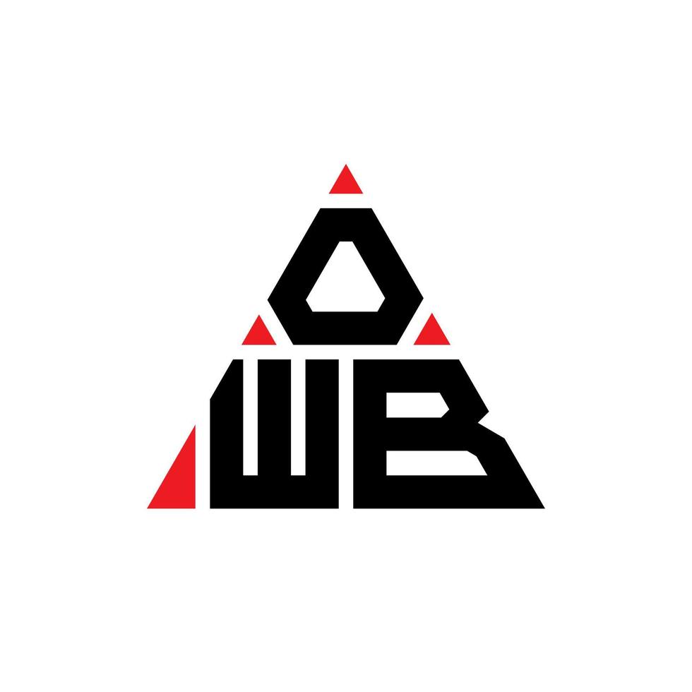 owb Dreiecksbuchstaben-Logo-Design mit Dreiecksform. owb-Dreieck-Logo-Design-Monogramm. owb-Dreieck-Vektor-Logo-Vorlage mit roter Farbe. owb dreieckiges Logo einfaches, elegantes und luxuriöses Logo. vektor