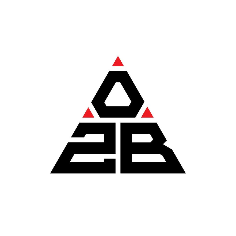 ozb-Dreieck-Buchstaben-Logo-Design mit Dreiecksform. ozb-Dreieck-Logo-Design-Monogramm. ozb-Dreieck-Vektor-Logo-Vorlage mit roter Farbe. ozb dreieckiges Logo einfaches, elegantes und luxuriöses Logo. vektor