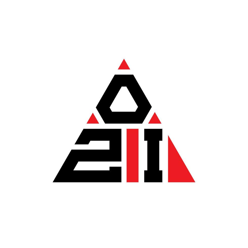 ozi triangel bokstavslogotyp design med triangelform. ozi triangel logotyp design monogram. ozi triangel vektor logotyp mall med röd färg. ozi triangulär logotyp enkel, elegant och lyxig logotyp.
