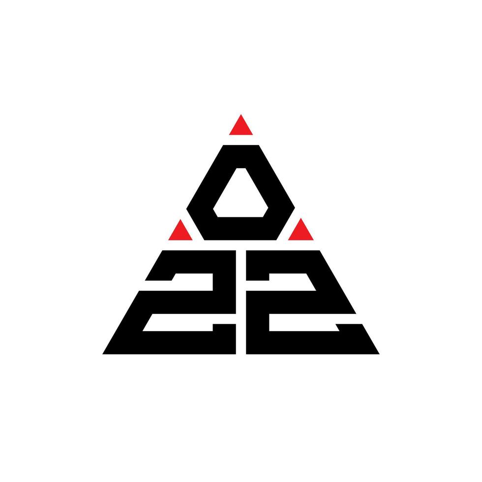 ozz triangel bokstavslogotypdesign med triangelform. ozz triangel logotyp design monogram. ozz triangel vektor logotyp mall med röd färg. ozz triangulär logotyp enkel, elegant och lyxig logotyp.