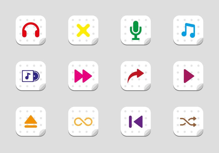 Kostenlose Musik spielen Icons Vektor