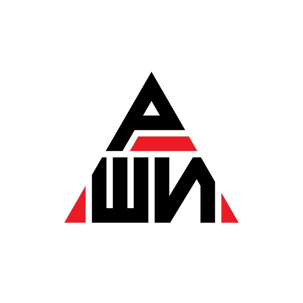 pwn-Dreieck-Buchstaben-Logo-Design mit Dreiecksform. Pwn-Dreieck-Logo-Design-Monogramm. Pwn-Dreieck-Vektor-Logo-Vorlage mit roter Farbe. pwn dreieckiges Logo einfaches, elegantes und luxuriöses Logo. vektor