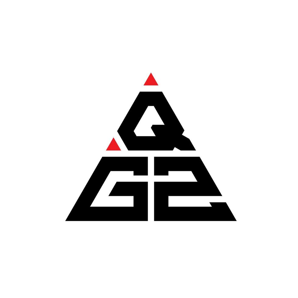 qgz triangel bokstavslogotypdesign med triangelform. qgz triangel logotyp design monogram. qgz triangel vektor logotyp mall med röd färg. qgz triangulär logotyp enkel, elegant och lyxig logotyp.