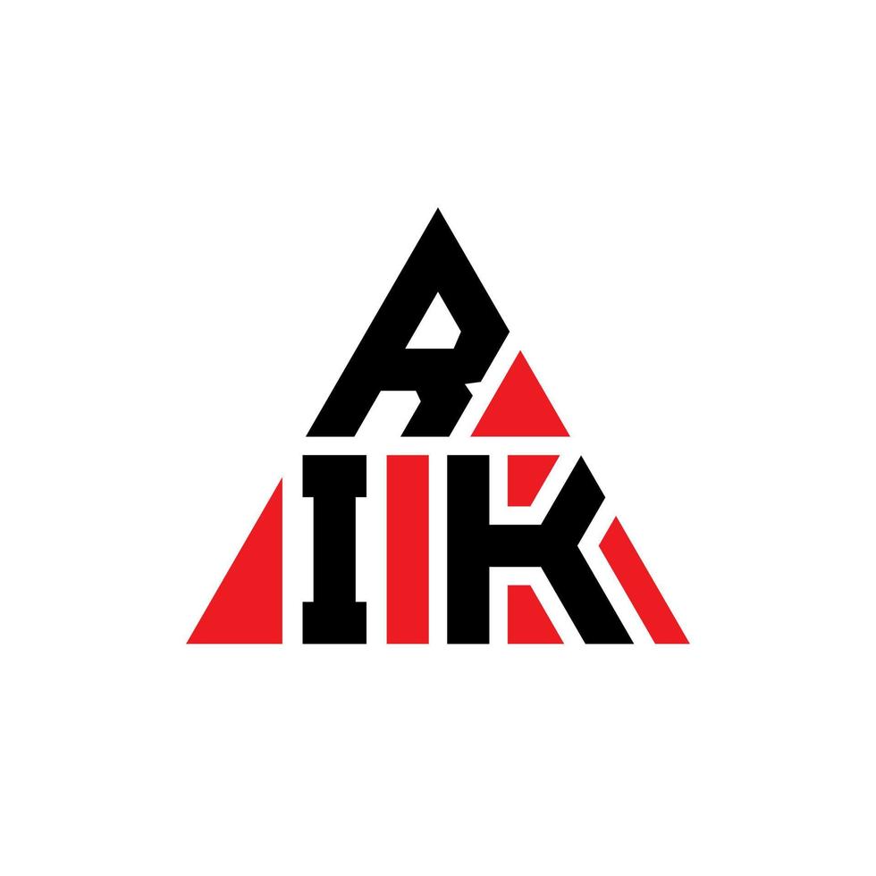 rik-Dreieck-Buchstaben-Logo-Design mit Dreiecksform. rik-Dreieck-Logo-Design-Monogramm. rik dreieck vektor logo vorlage mit roter farbe. rik dreieckiges logo einfaches, elegantes und luxuriöses logo.
