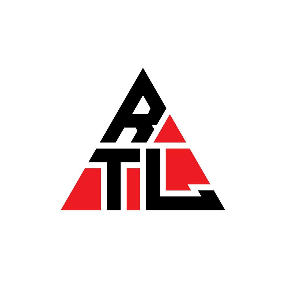 RTL-Dreieck-Buchstaben-Logo-Design mit Dreiecksform. RTL-Dreieck-Logo-Design-Monogramm. RTL-Dreieck-Vektor-Logo-Vorlage mit roter Farbe. rtl dreieckiges logo einfaches, elegantes und luxuriöses logo. vektor