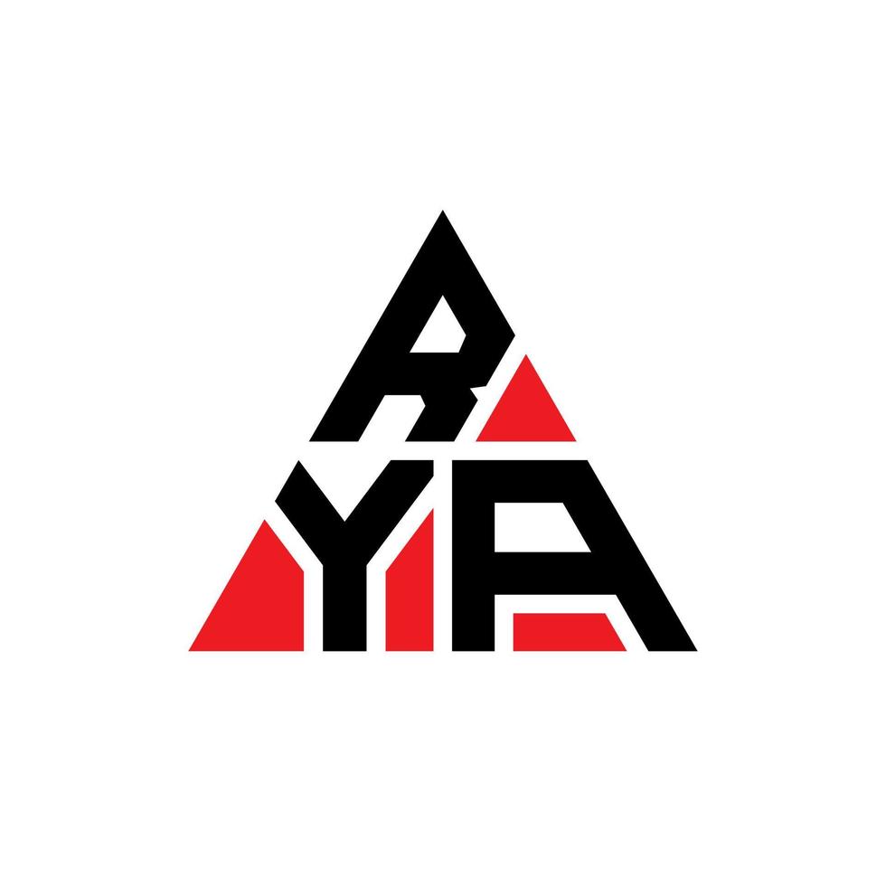 Rya-Dreieck-Buchstaben-Logo-Design mit Dreiecksform. Rya-Dreieck-Logo-Design-Monogramm. Rya-Dreieck-Vektor-Logo-Vorlage mit roter Farbe. Rya dreieckiges Logo einfaches, elegantes und luxuriöses Logo. vektor