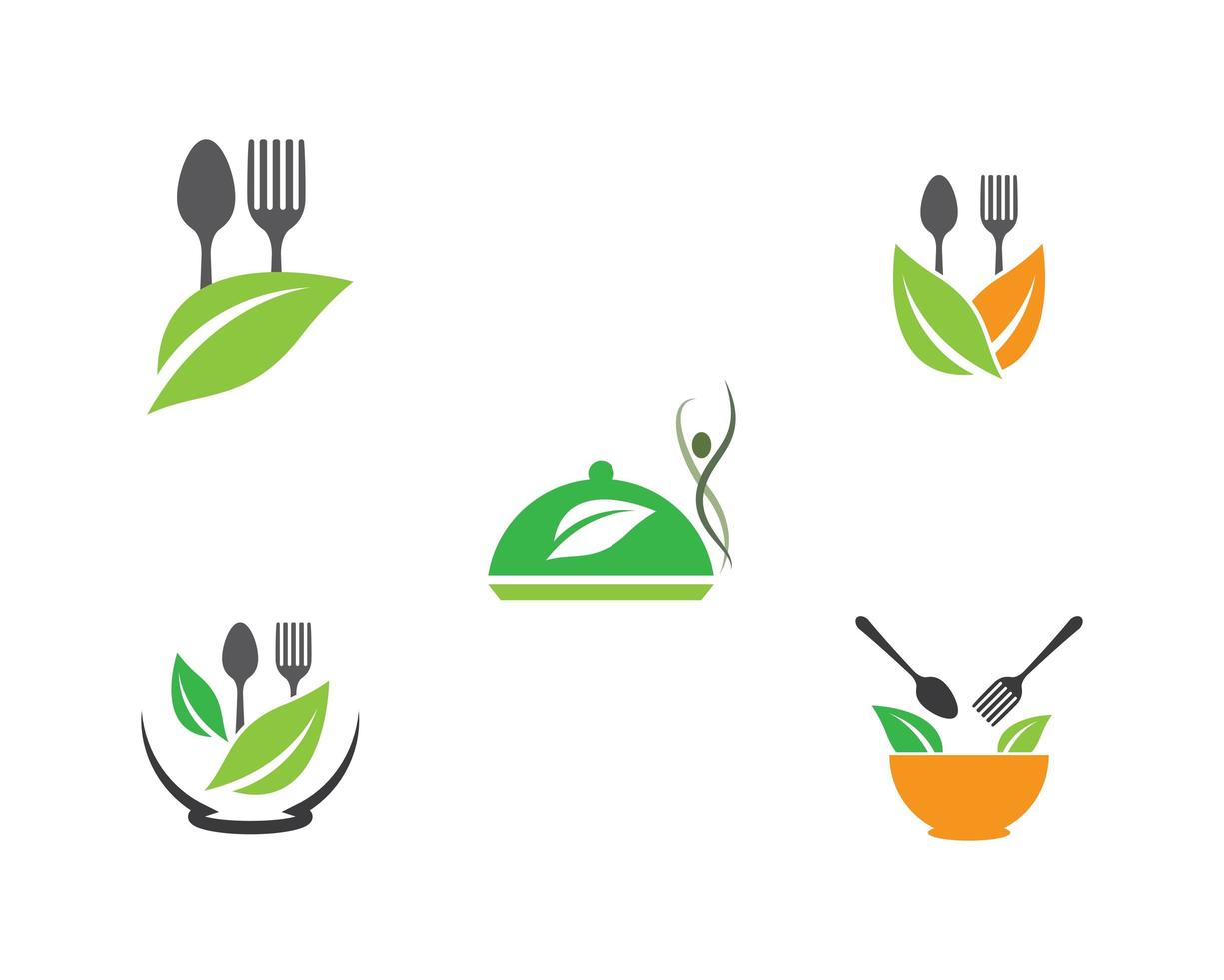 Bio-Lebensmittel-Logo-Vorlage gesetzt vektor